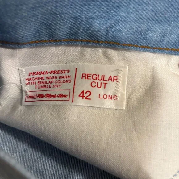 Vintage Sears The Men's Store Reg 42 Long Denim Jeans - Picture 6 of 6